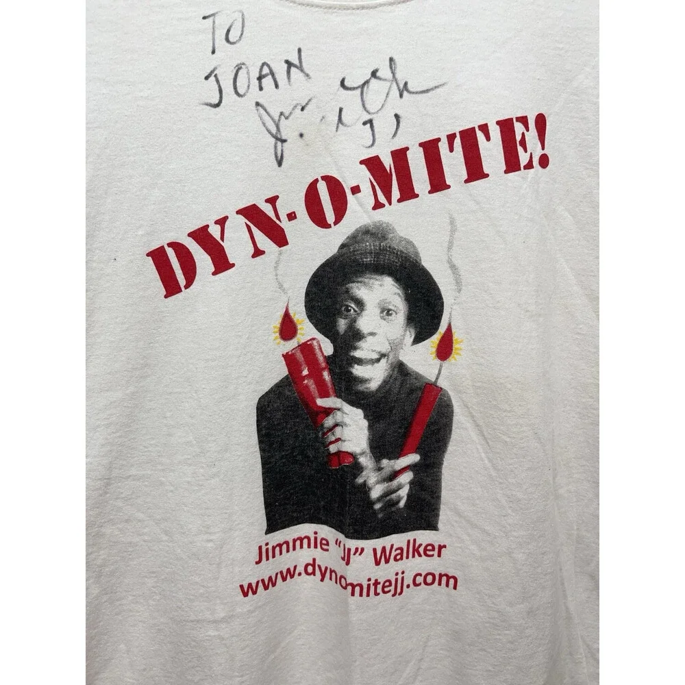 Vintage Jimmie Walker Signed Dyn-O-Mite Autographed J.J. Good Times T-Shirt XL